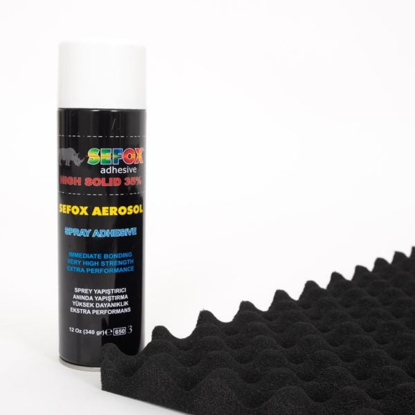 30 mm Akustik Sünger (En:1 Mt Boy:1 Mt) + Sefox Sprey Yapıştırıcı 340 Gr (1 Adet)