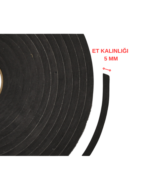 5 x 60 Mm Yapışkanlı EPDM Sünger Şerit (5 Metre)
